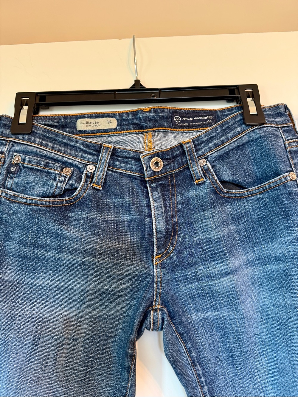 AG Adriano Goldschmied Stevie Slim Straight Mid-Rise Jeans